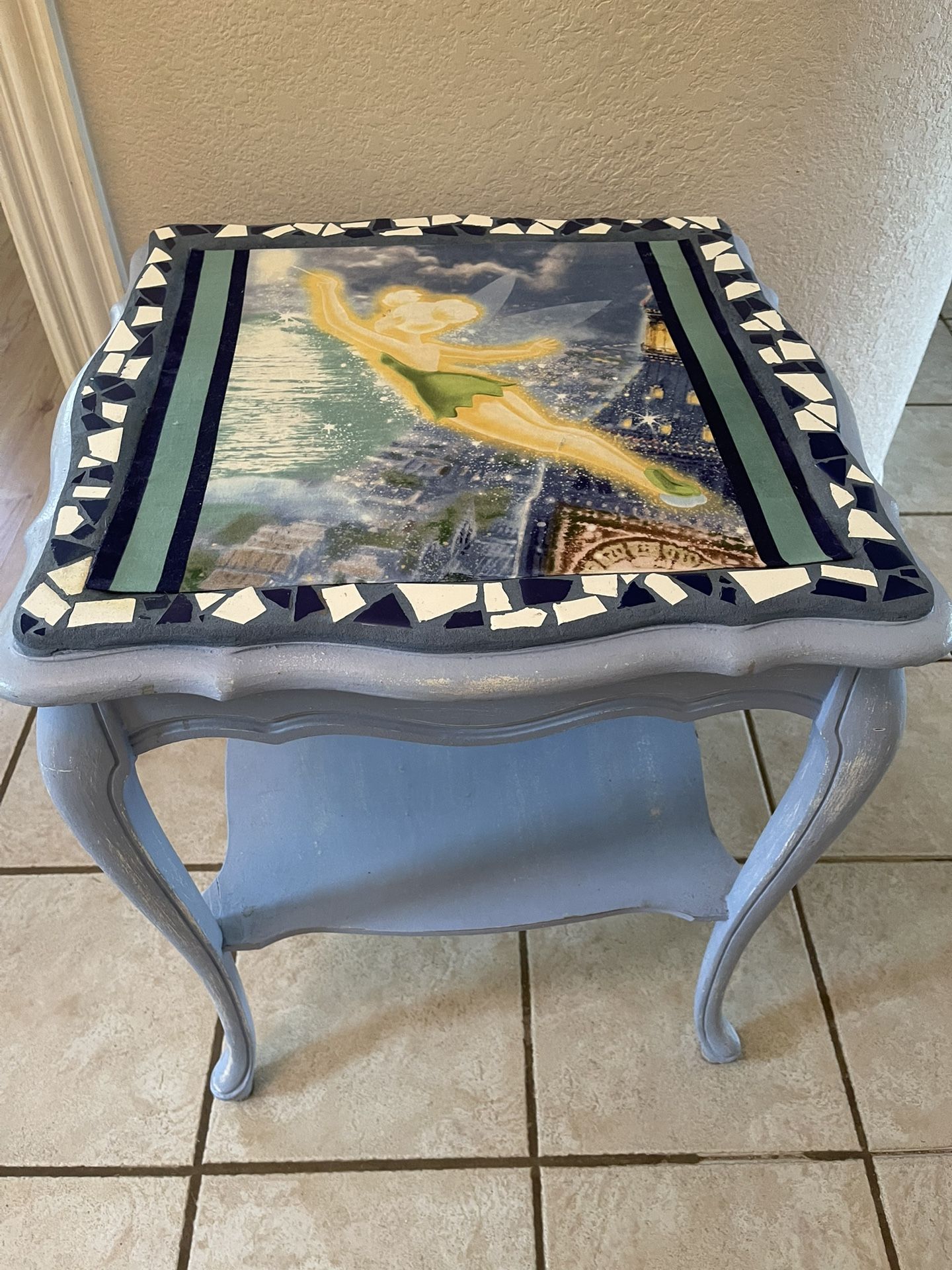 Wooden Tinker Bell table with embellished top