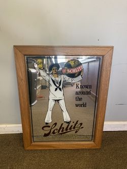 Vintage Schlitz Rare Mirror Sign “Known Around The World”