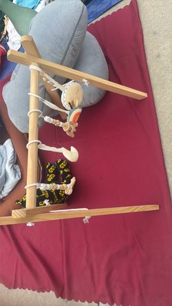 Wooden Baby Play Gym with Hanging Toys