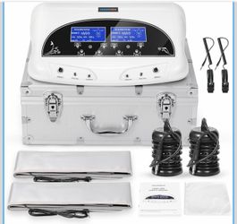 Dual Ionic Foot Bath Detox Machine, Professional Ionic Foot Bath Spa Cleanse, Ionic Foot Spa for Home & Salon, Foot Detox Machine with 2 Waist Belts, 