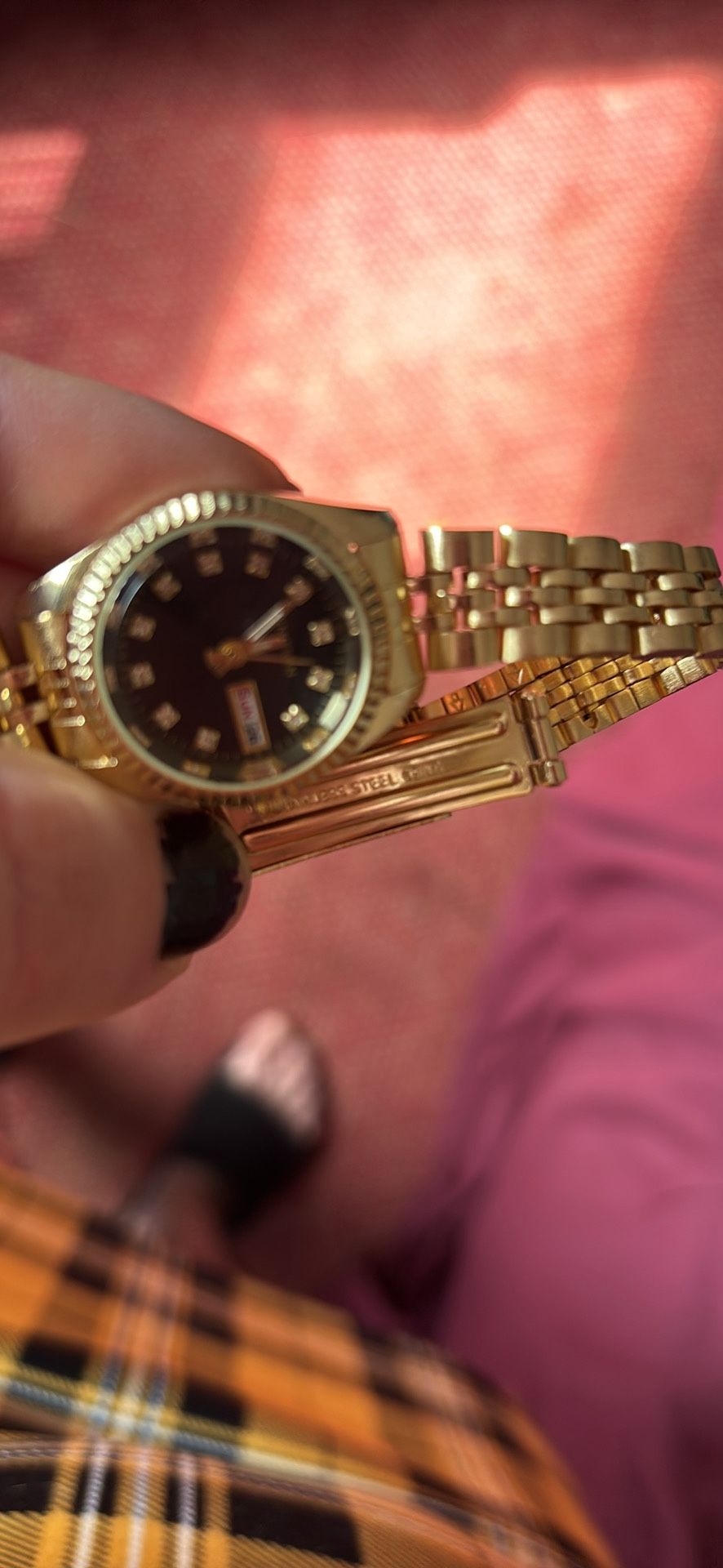 Stainless Steel Women’s Gold Watch 