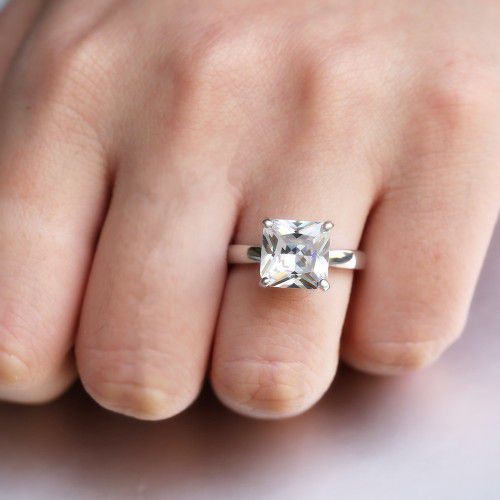 "Gorgeous Princess 925 Silver Plated Square Ring for Women, VIP011
  
  