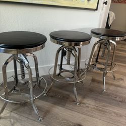 Restoration Hardware 1940s Vintage Toledo Stools (Set Of 3) Adjustable Height