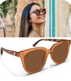 New Women’s Blenders Lakey Beach Sunglasses Gloss Crystal Brown Polorized