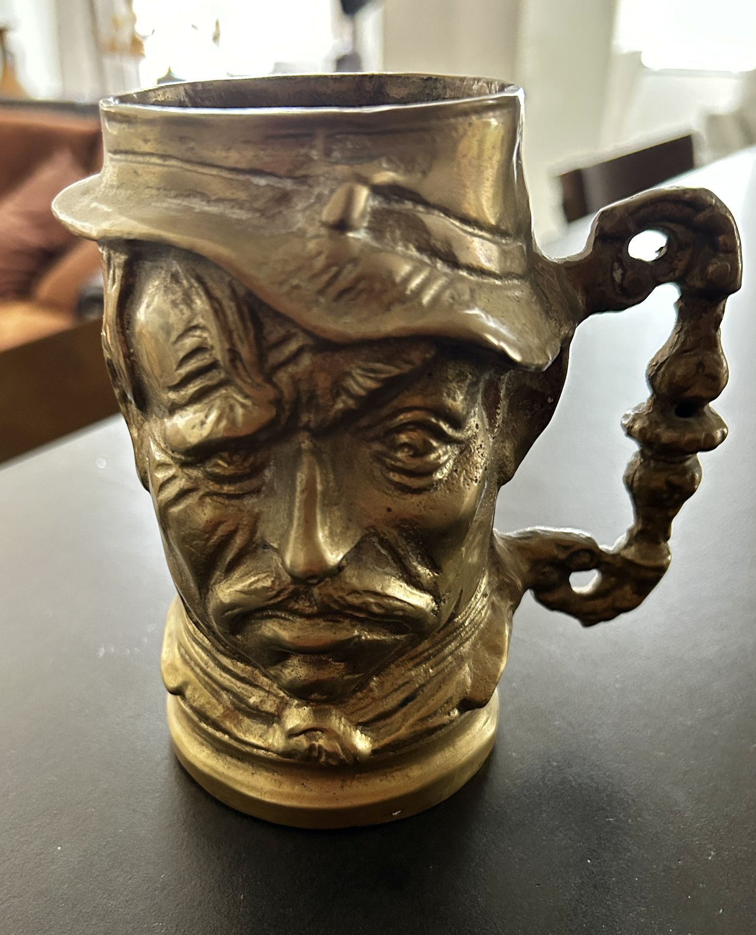 Vintage Civil War Soldier Commemorative Metal Bust Beer Stein