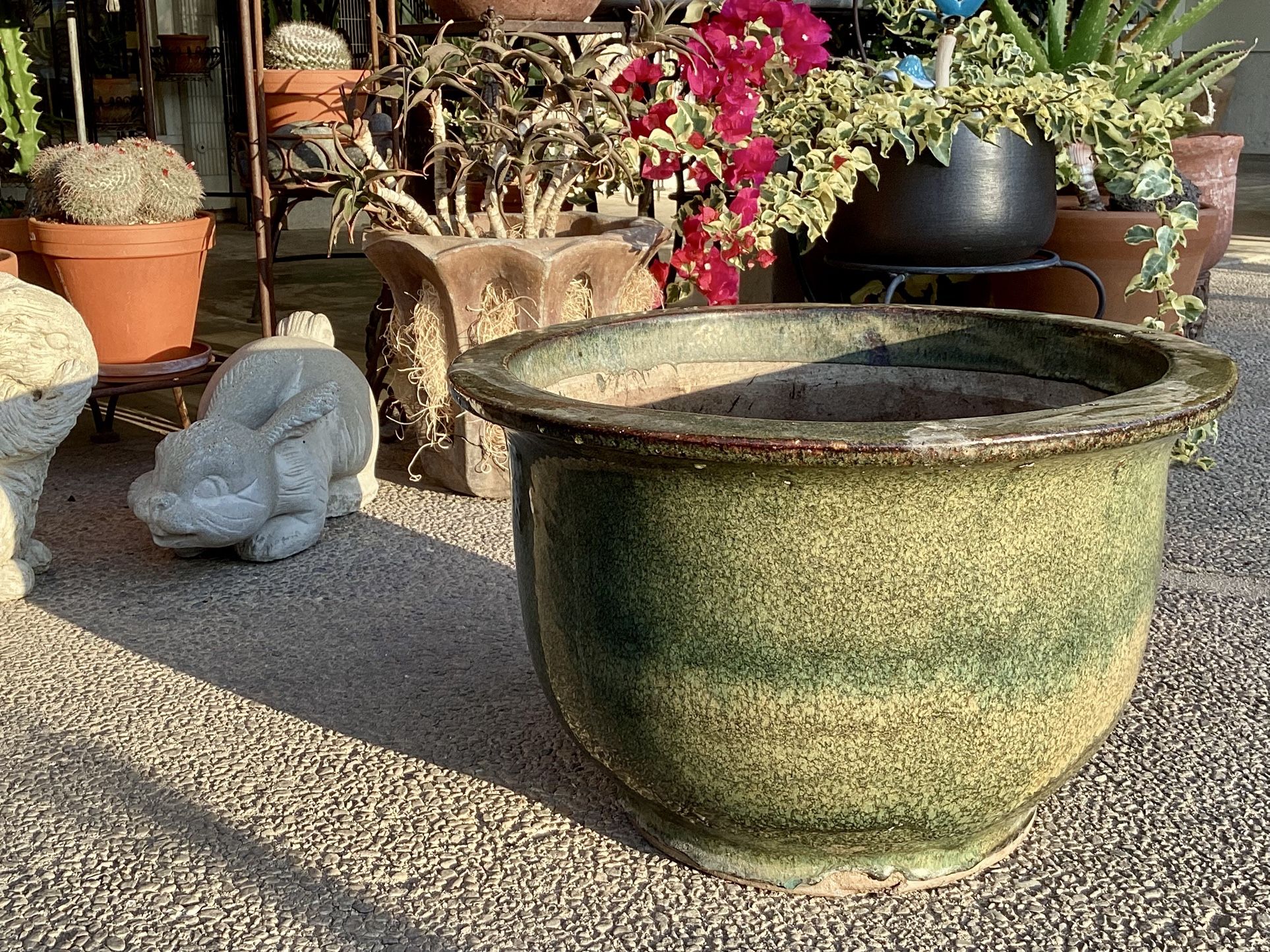 A Big Ceramic Pot With Beautiful Patinas