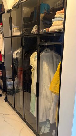 Modern Black Framed Glass Wardrobe / Closet System