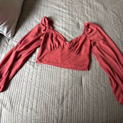 Long sleeve blouse crop top