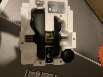 Schlage FE595CAM622GEO Schlage FE595-CAM-GEO Camelot Keypad Entry with Flex-Lock Door Knob Set with Georgian Interior Knob