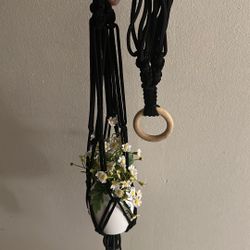 Macrame Plant Holder Black 