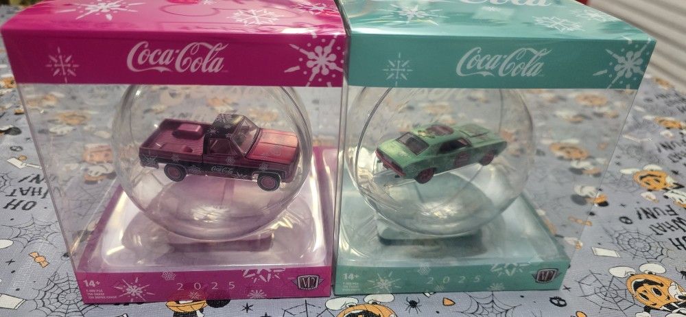 M2 Holiday Ornaments 69 Camaro & 76 GMC Sierra Chase Cars