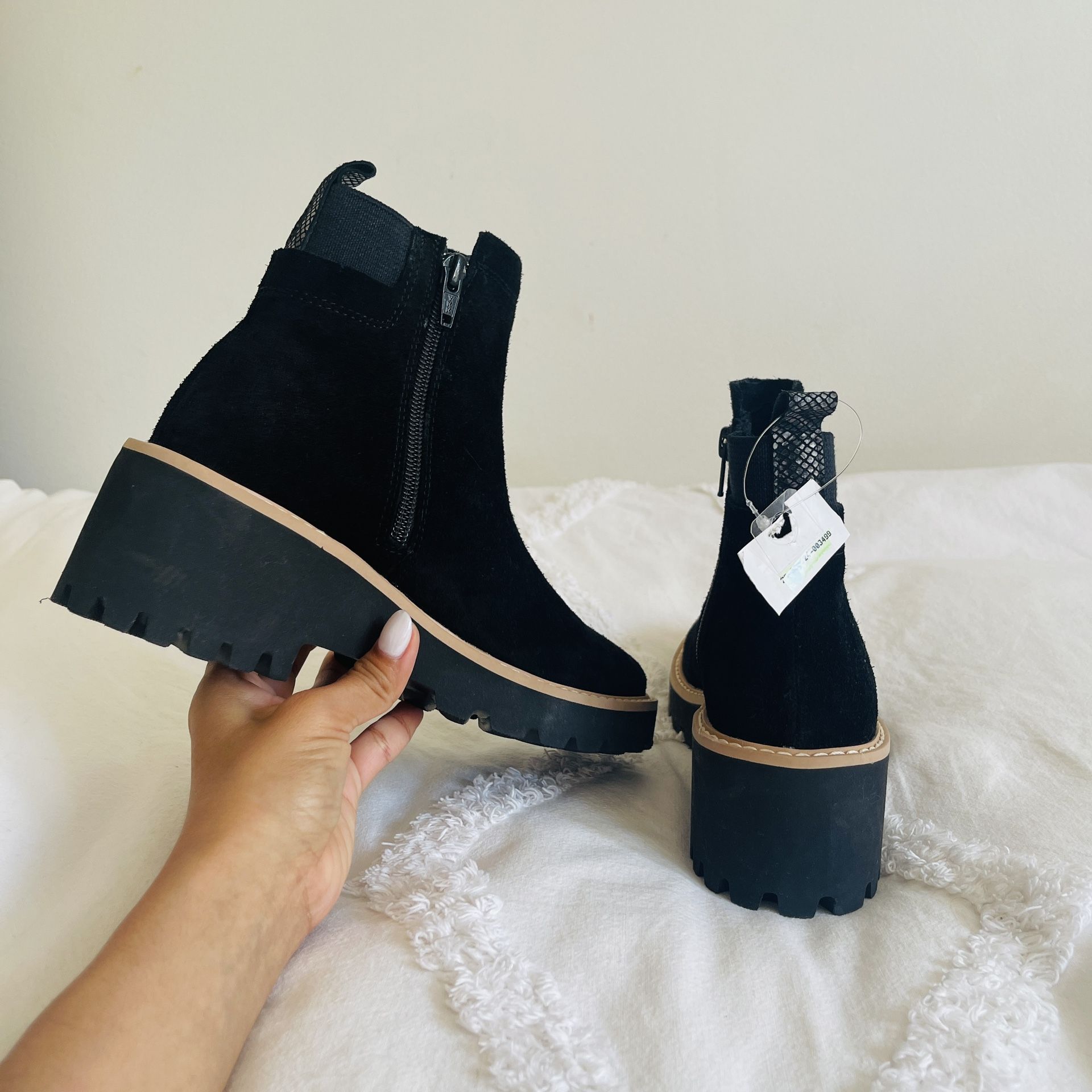 NWT Vaneli black suede Goth Ankle boots