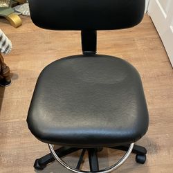 Black Drafting Chair/Stand Up Desk Chair with Footring