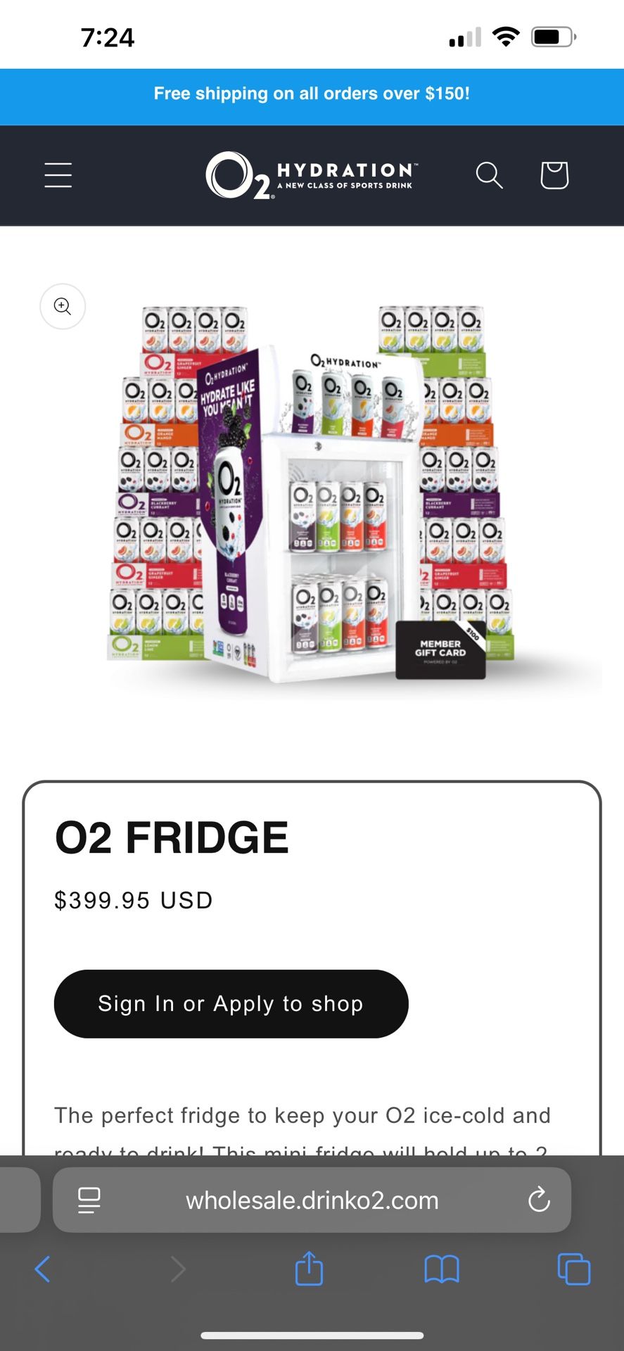 O2 Mini Fridge