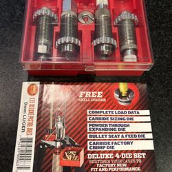 Reloading: Lee 90963 Deluxe Carbide 4-Die Set 9mm Luger w/Crimp Die