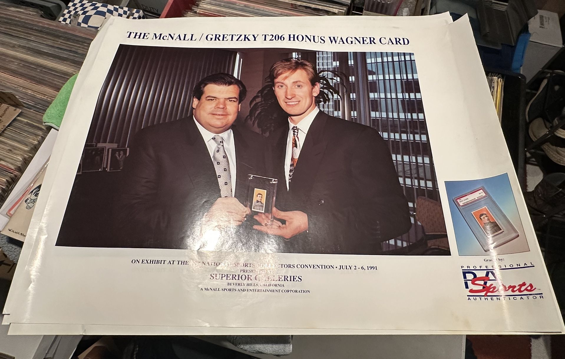 Vintage PSA Baseball Card T206 Honus Wagner Wayne Gretzky Poster