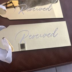 Gold Reserved Solid Chair Tags - 4 