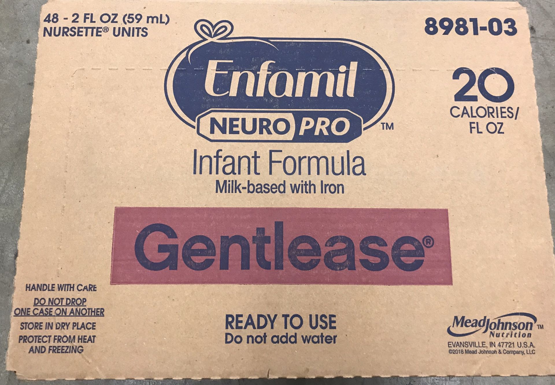 GENTLEASE - Enfamil NEUROPRO Infant Formula Milk-based with Iron. (Mead Johnson Company product) 2 OZ