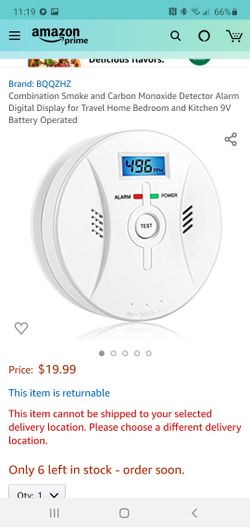 Combination Smoke and Carbon Monoxide Detector Alarm