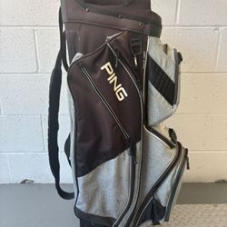 Ping Pioneer Cart Carry Golf Bag 15 Club Gray Black Divider