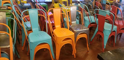 Chairs - aluminum and poly coated. 54 total chairs
