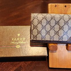 Vintage GUCCI GG CANVAS LONG WALLET