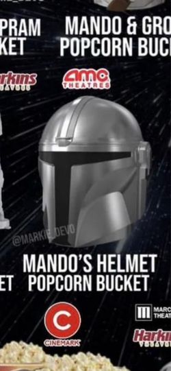 Brand new THE STAR WARS MANDALORIAN AND GROGU “MANDO’S HELMET” popcorn bucket