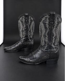 Dan Post Genuine Black Python Cowboy Boots – Men’s 11D