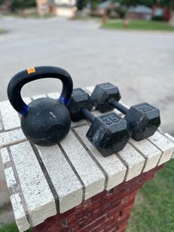 Kettlebell and dumbbells