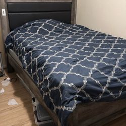 Queen Size bed frame , Box Springs And mattress 