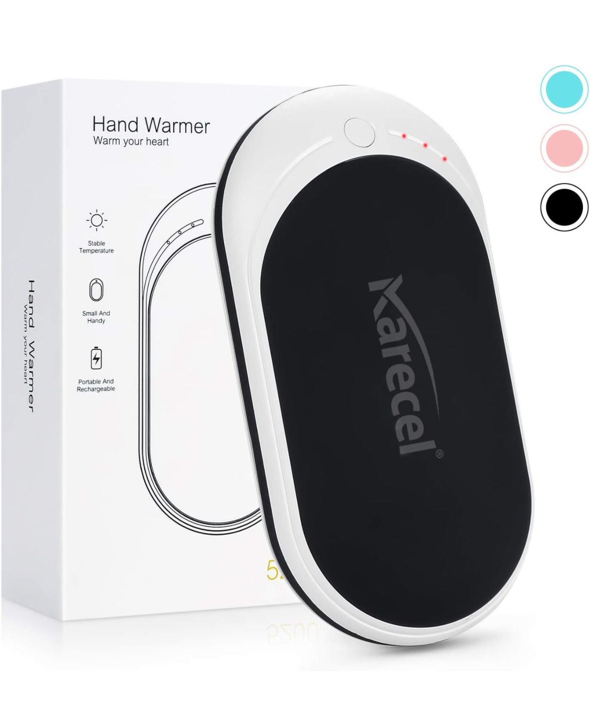 Karecel Hand Warmers Rechargeable, USB Hand Warmer Reusable 5200mAh Powerbank Portable Heater Battery Hot Pocket Warmer Electric Handwarmers, Great Gi