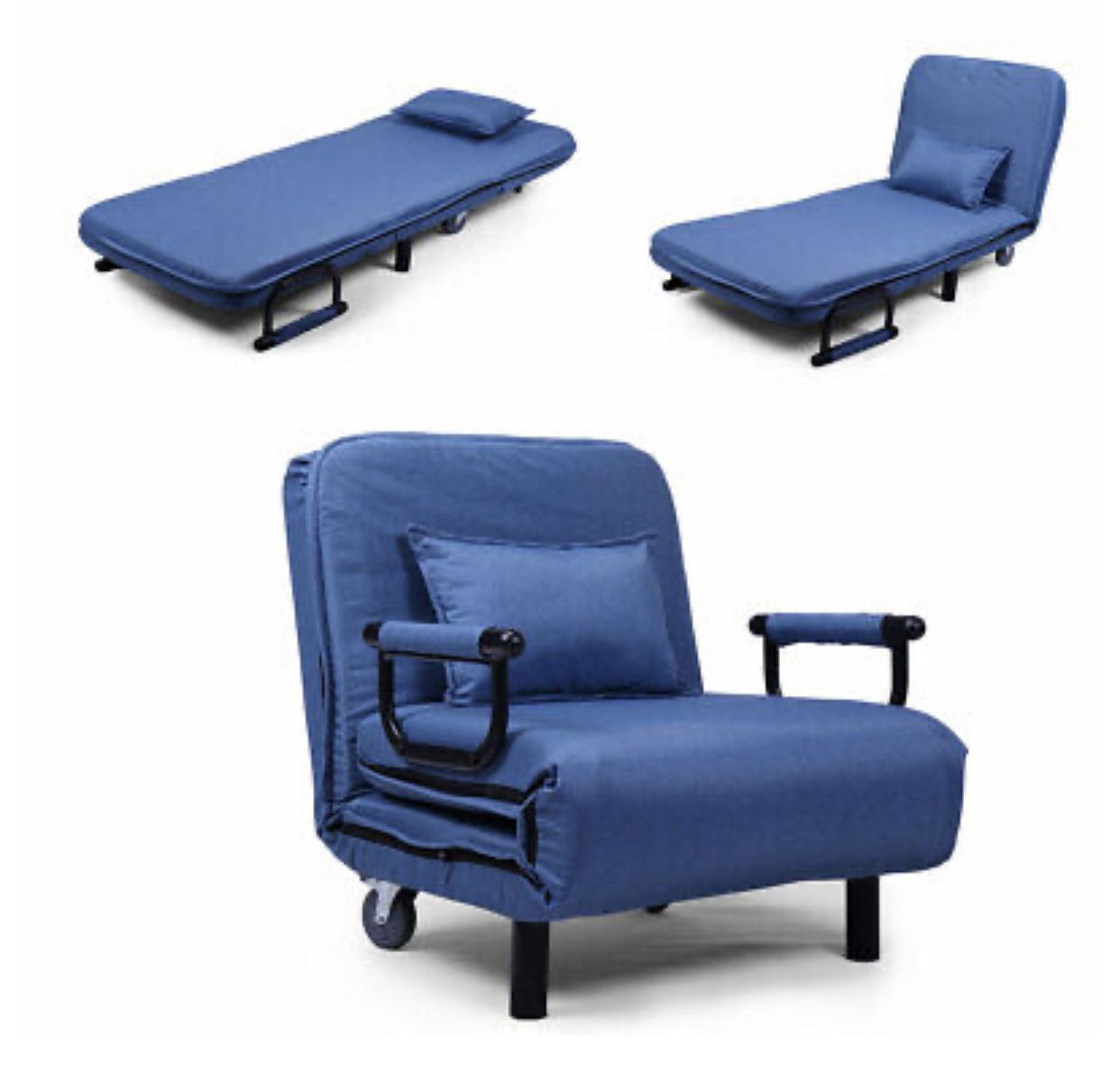 Sofa Bed Folding Arm Chair Width Convertible Sleeper Recliner Lounge New