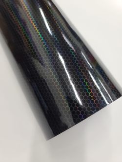 Vinyl Car Wrap gloss black Honeycomb Holographic 10ft x 5ft