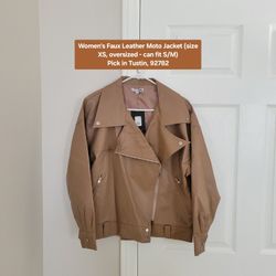 Women's Faux Leather Moto Jacket
