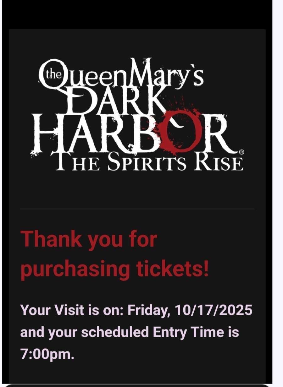 4 Tickets to Haunted Queen Mary