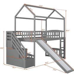 Kids Loft Bed With Slide And Storage