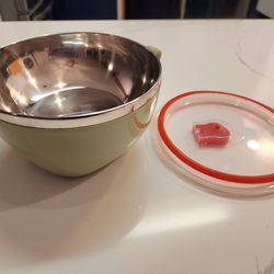 Stainless Steel Lined Bowl with Handle