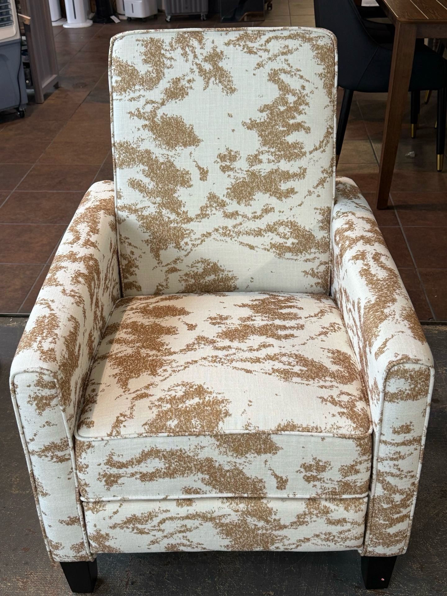 Modern Fabric Upholstered Push Back Recliner Chair, Wooden Gliding Home Theater Seating, Comfy Reading Chair, Deep Seating Single Sofa Accent Chair, Y