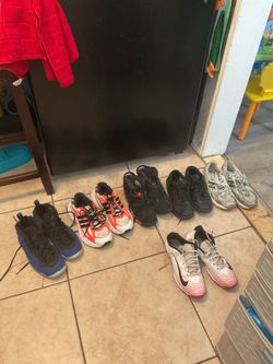 Youth kids shoes size 6.5 and used football cleats size 6 everything for 100.00