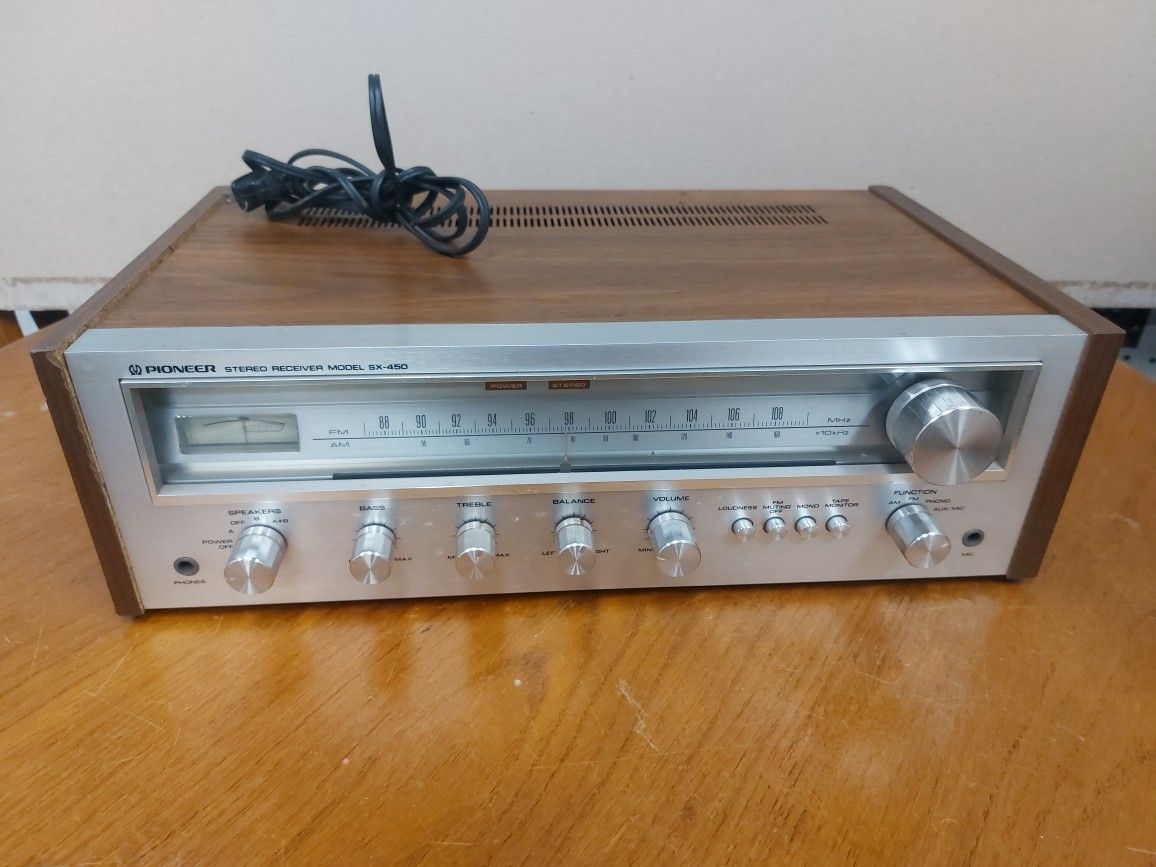 Vintage 1970's Pioneer Sx-450 Stereo Receiver For Parts Not Working 