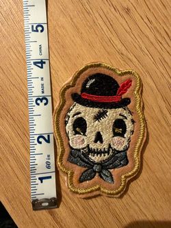 Retro Skull  Patch Red Hat