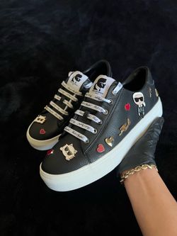 Karl Lagerfeld Paris Cate Pins Lace-Up Platform Sneakers
