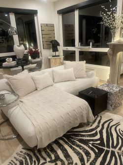 L Shaped article Sofa With Ottoman