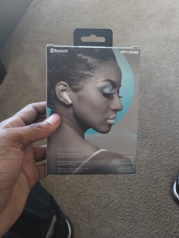 Bluetooth White Art/Sound Earbuds