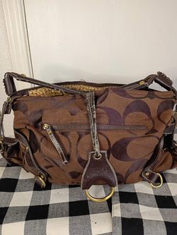 Coach Signature Canvas Shoulder Bag Brown