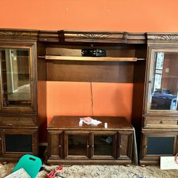 Very Heavy Strong Wood Entertainment Center 