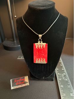 Bali Sponge Coral Pendant Necklace Sterling Silver