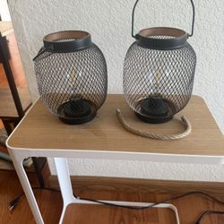 2 Black Mesh Lanterns