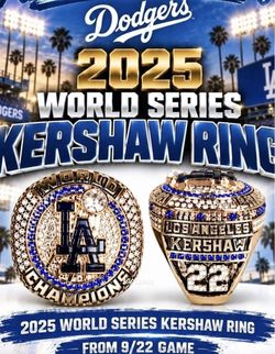 championship ring Clayton Kershaw 2025 Replica championship ring