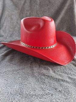 Red Cowboy Straw Hat. 7 1/8 or 7 1/4. New. $40.